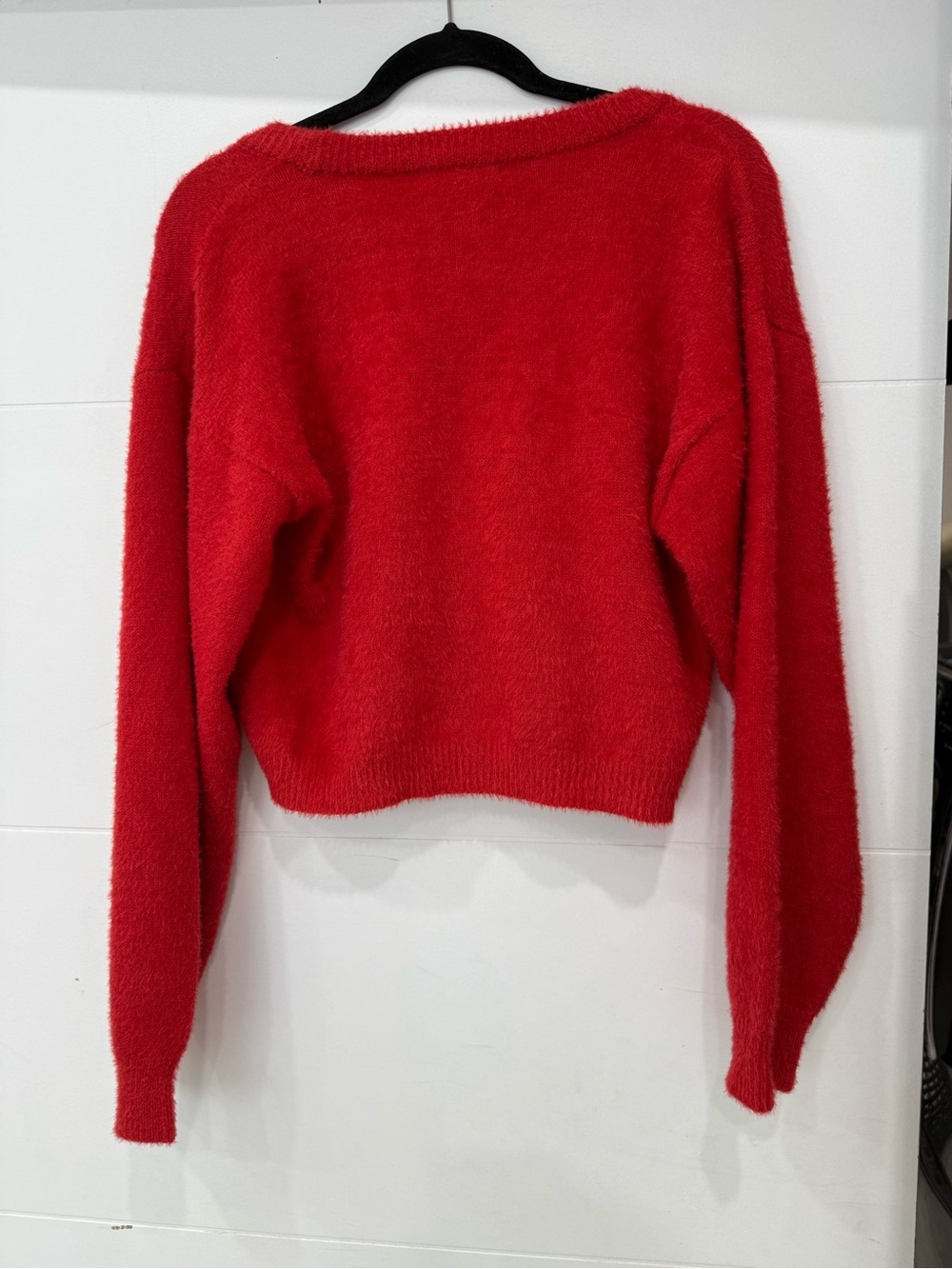 BCBGeneration Red Cropped Button-Front Cardigan - Picture 3 of 6